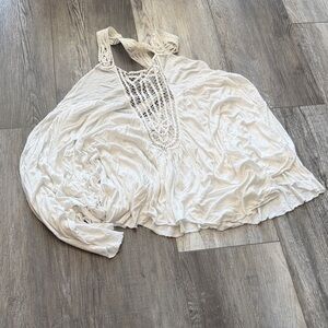 Free People Cream Crochet Halter Camisole